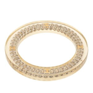 Chanel Coco Mark Chain Bangle, Clear Silver, Plastic, Metal, Women's, CHANEL